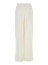P.a.r.o.s.h White Pants With Wide Leg And Elastic Rear Waist In Tech Fabric Woman In White