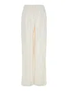 P.a.r.o.s.h White Pants With Wide Leg And Elastic Rear Waist In Tech Fabric Woman In White