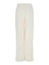 P.a.r.o.s.h White Pants With Wide Leg And Elastic Rear Waist In Tech Fabric Woman In White