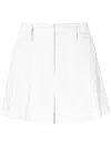 P.a.r.o.s.h Pleated Wool-blend Mini Skirt In White