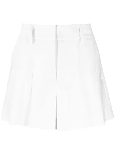 P.A.R.O.S.H WHITE PLISSE MID-RISE MINI SKIRT