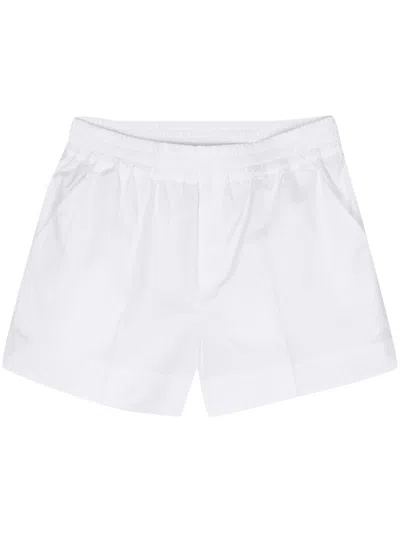 P.A.R.O.S.H WHITE PRESSED-CREASE POPLIN SHORTS