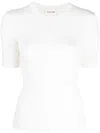 P.a.r.o.s.h Leila Ribbed-knit Wool Top In White