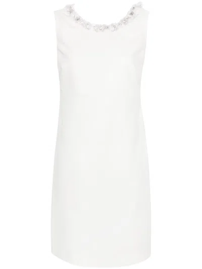 P.A.R.O.S.H WHITE SEQUIN-EMBELLISHED MINI DRESS