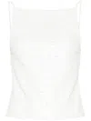 P.a.r.o.s.h Open-back Sequined Top In White