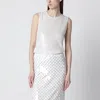 P.a.r.o.s.h Parosh White Sequin Top In White