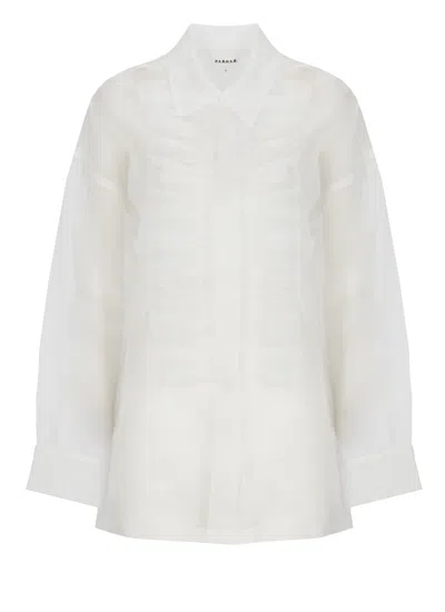 P.a.r.o.s.h White Shake Draped Silk Shirt