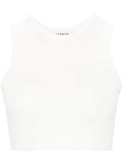 P.a.r.o.s.h Roux Cropped Tank Top In White