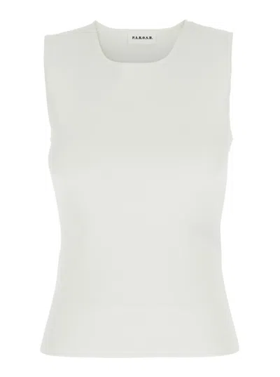 P.a.r.o.s.h Parosh Body-hugging Knitted Top With Classic Crew Neck In White