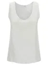 P.a.r.o.s.h White Tank Top With Plunging U Neckline In White