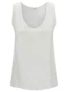 P.a.r.o.s.h White Tank Top With Plunging U Neckline In White