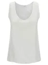 P.a.r.o.s.h White Tank Top With Plunging U Neckline In White
