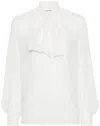 P.a.r.o.s.h White Tied-neck Blouse In White