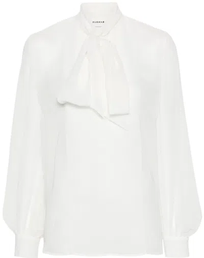 P.a.r.o.s.h White Tied-neck Blouse