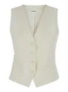 P.a.r.o.s.h White V Neck Vest In White