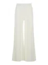 P.a.r.o.s.h White Pants With Knitted Design And Elastic Waist In Viscose Blend Woman In White