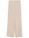 P.a.r.o.s.h Wide-leg Beige Cady Pants With Minimalist Aesthetic In Multi