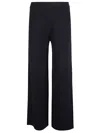 P.a.r.o.s.h . Wide-leg Black Viscose Pants With Minimalist Design In Black