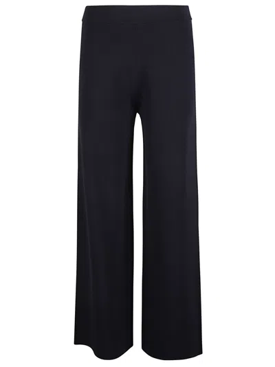 P.A.R.O.S.H WIDE-LEG BLACK VISCOSE PANTS WITH MINIMALIST DESIGN