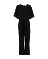 P.a.r.o.s.h Cargo Jumpsuit With Wide-leg And Belt In Black