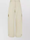 P.a.r.o.s.h Wide-leg Cargo Trousers And Pockets In Neutral