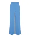 P.a.r.o.s.h High-rise Wide-leg Trousers Elasticated Waist In Blue
