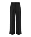 P.a.r.o.s.h Black Pants With High Waist And Front Pences In Wool Stretch Woman In Black
