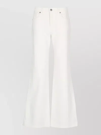 P.a.r.o.s.h Wide Leg Cotton Jeans Five Pocket In White