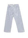 P.a.r.o.s.h . Wide-leg Jeans With Sequined Accents In Metallic