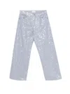 P.a.r.o.s.h . Wide-leg Jeans With Sequined Accents In Metallic
