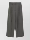 P.a.r.o.s.h Wide-leg High-rise Trousers With Pleated Front In Metallic