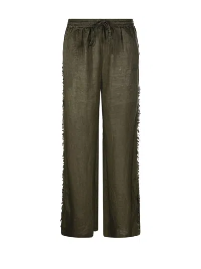 P.a.r.o.s.h Parosh Wide Leg Linen Pants In Green