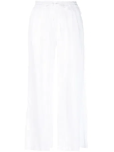 P.a.r.o.s.h Wide-leg Linen Trousers In White