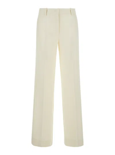 P.a.r.o.s.h . Wide-leg Pantalone With Tailored Finish In White