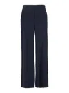 P.a.r.o.s.h Blue Pants With Wide Leg And Elastic Rear Waist In Tech Fabric Woman In Blue