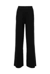 P.a.r.o.s.h Black Straight Pants With Elastic Waistband In Fabric Woman In Black