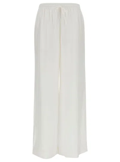 P.a.r.o.s.h . Wide Leg Satin Trousers In White
