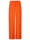 P.a.r.o.s.h . Wide-leg Silk Pants With Drawstring Waistband In Orange