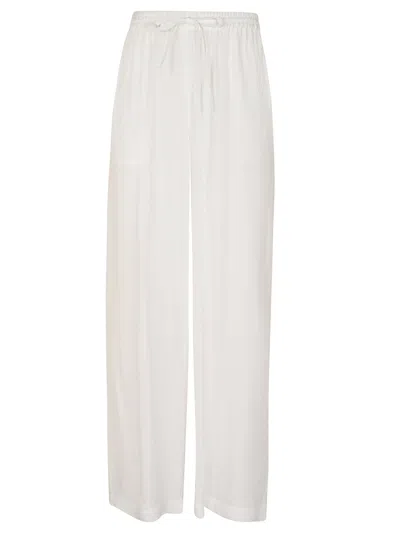 P.a.r.o.s.h . Wide-leg Silk Pants With Elastic Waistband In White