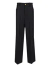 P.a.r.o.s.h Patch-pockets Virgin Wool-blend Trousers In Black