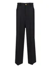 P.a.r.o.s.h Patch-pockets Virgin Wool-blend Trousers In Blue