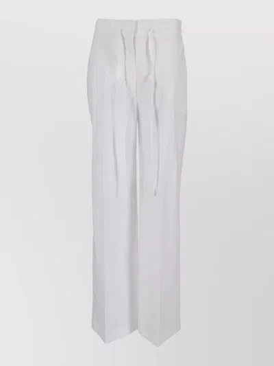 P.a.r.o.s.h Wide Leg Trousers High Rise Fluid Cut In White