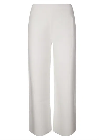 P.a.r.o.s.h . Wide-leg Trousers In Stretch Fabric In White
