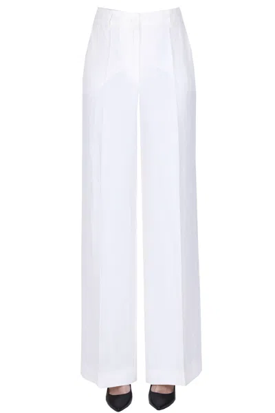 P.a.r.o.s.h Wide Leg Trousers In Ivory