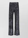 P.a.r.o.s.h Straight-leg Trousers With Sequined Surface In Black