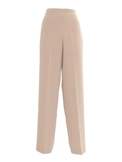 P.a.r.o.s.h Wide-leg Trousers With High Waist And Minimalist Aesthetic In Brown