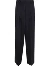 P.a.r.o.s.h Parosh Black Tailored Wide-leg Trousers In Blue
