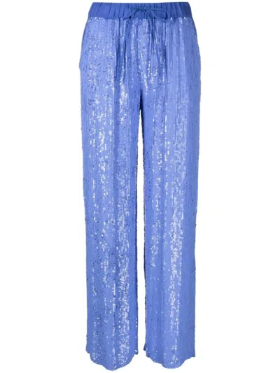 P.A.R.O.S.H WIDE-LEG TROUSERS WITH SHIMMERING SEQUIN DETAILING