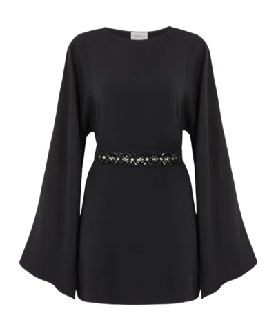 P.a.r.o.s.h Wide-sleeve Mini Dress In Black
