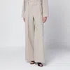 P.a.r.o.s.h . Wide Stucco-coloured Wool Trousers In Gray